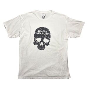 Unus Annus T Shirt Mens XL White Skull Graphic Logo Rare Limited Edition
